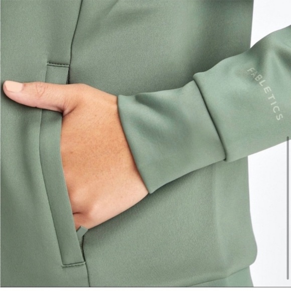 Fabletics Interlock Full-Zip Jacket Moss Green 2X - Picture 3 of 11
